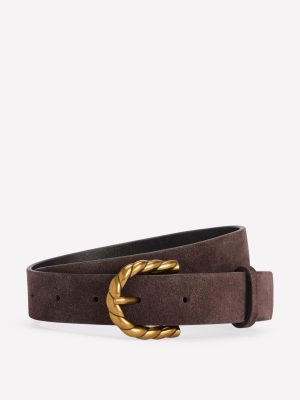 Twist Buckle Belt-Brown