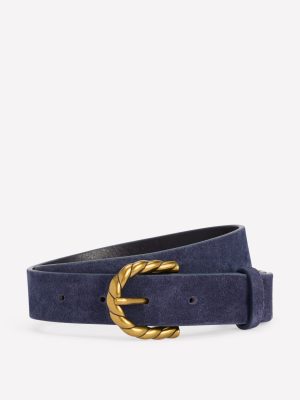 Twist Buckle Belt-Navy