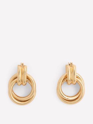 Double Twist Earrings-Gold Colour
