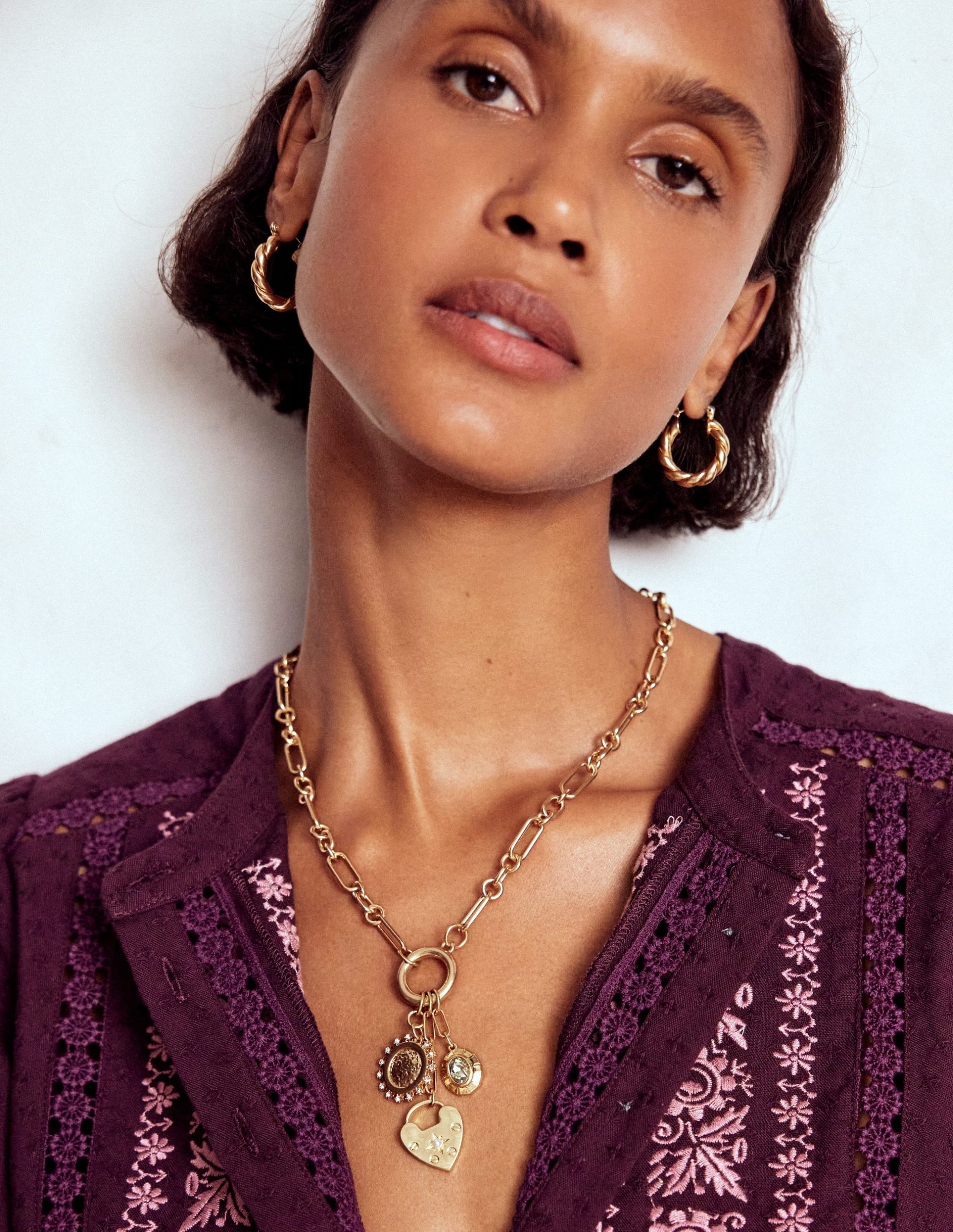 Chain Charm Necklace-Gold Colour - Image 2