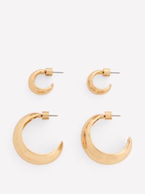 Smooth Dome 2-Pack Earrings-Gold Colour