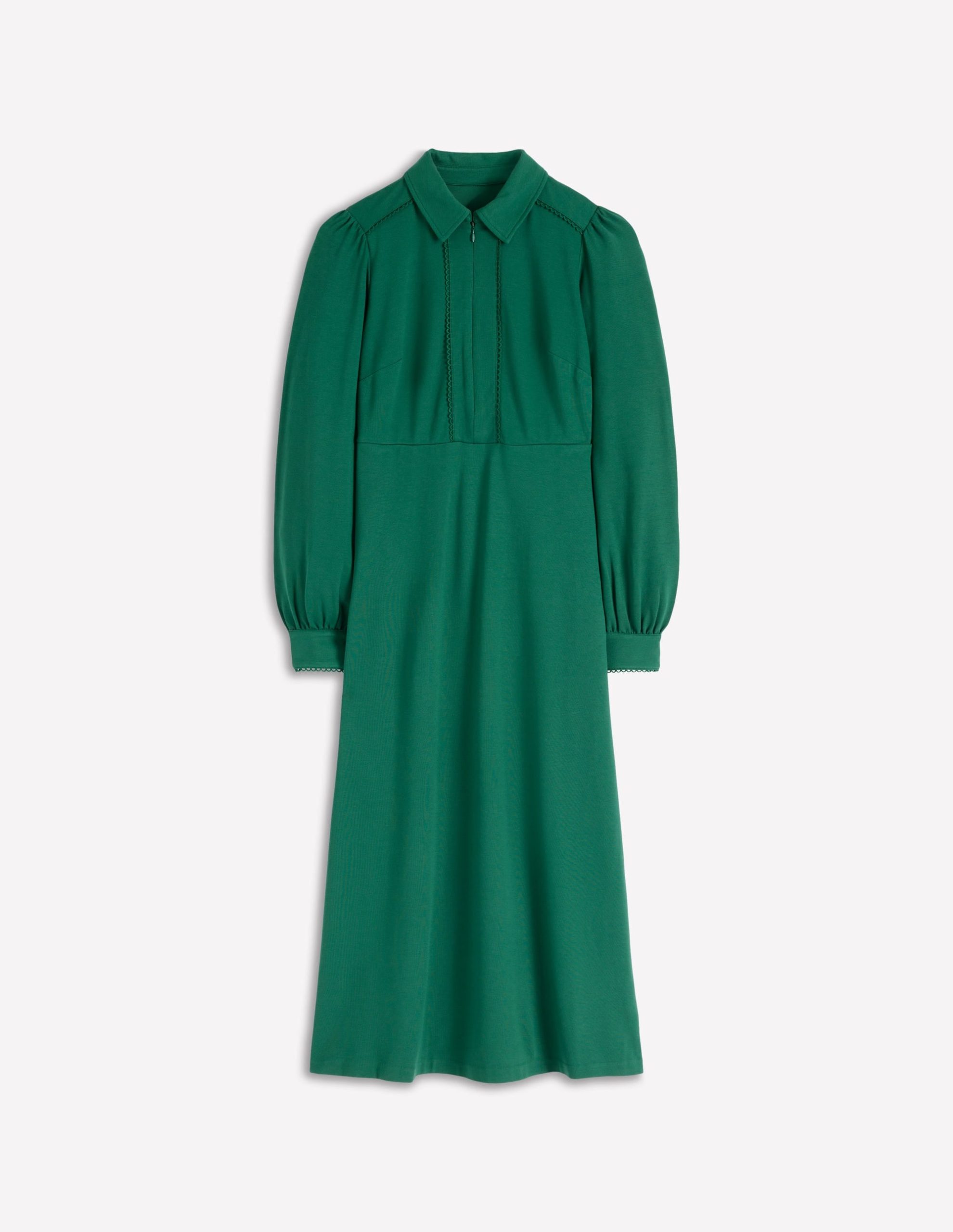 Pip Zip-Up Ponte Midi Dress-Emerald Night - Image 6