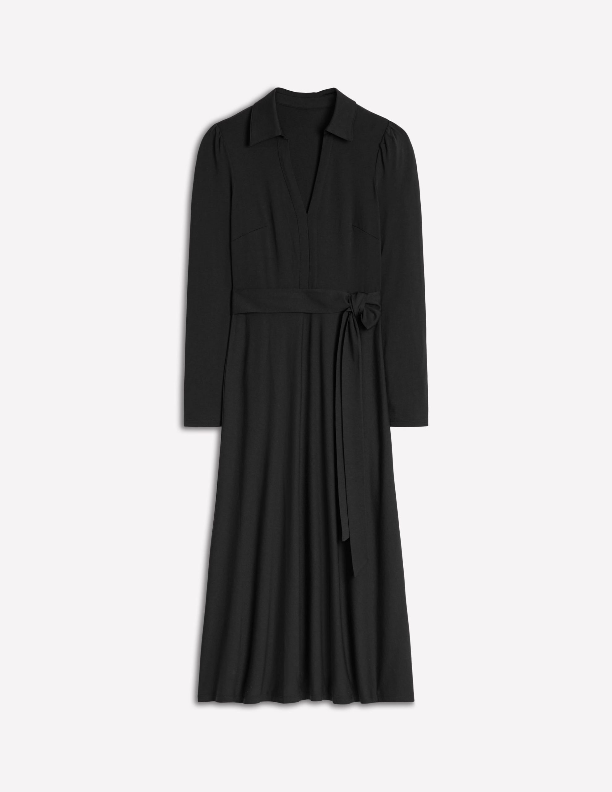 Imogen Collared Jersey Dress-Black - Image 5