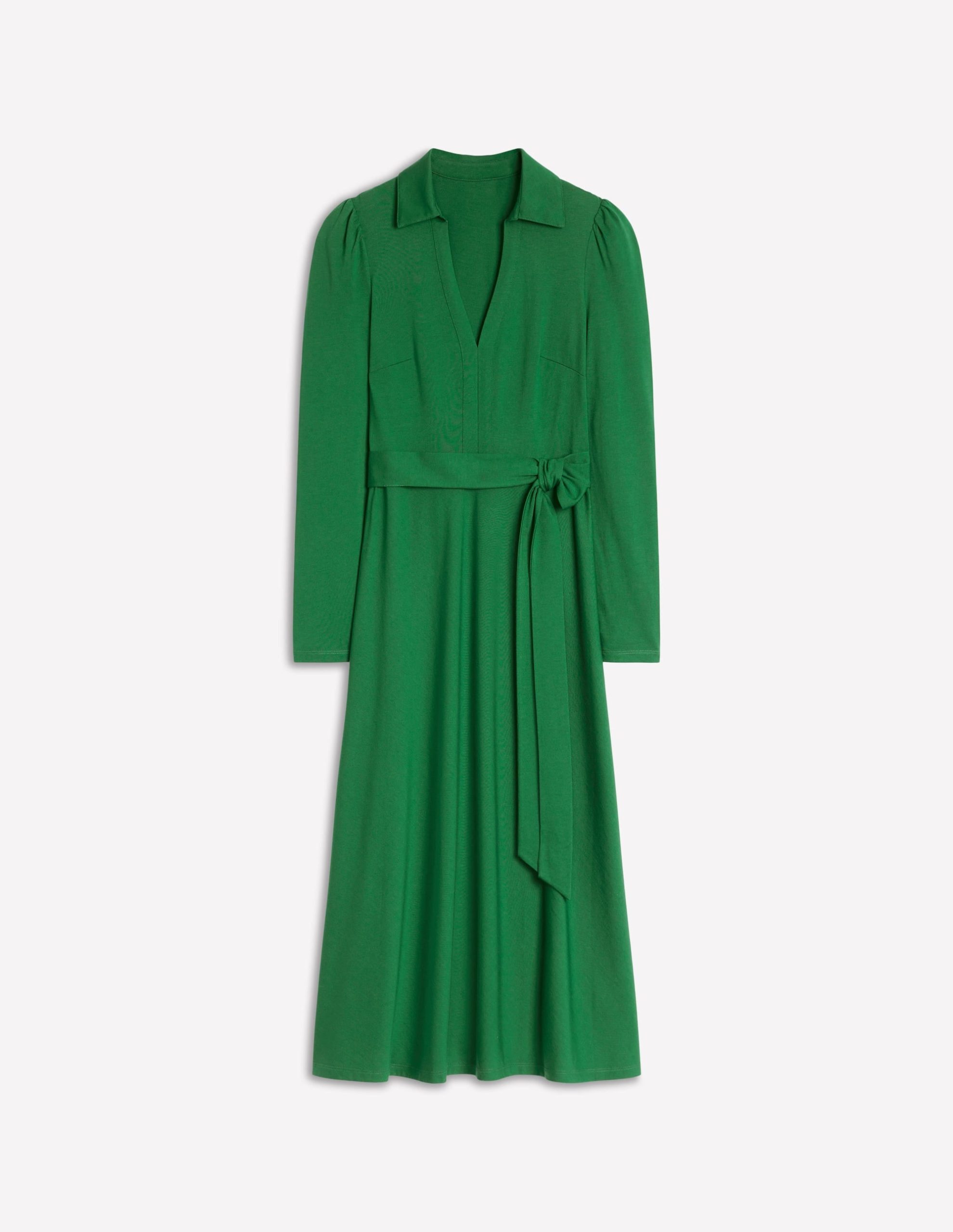 Imogen Collared Jersey Dress-Pine Green - Image 6