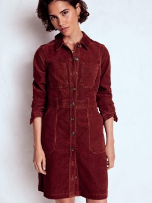 Amanda Cord Short Dress-Chestnut