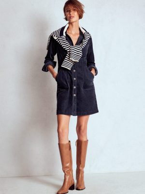 Amanda Cord Short Dress-Navy