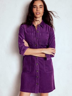 Amanda Cord Short Dress-Viola Purple