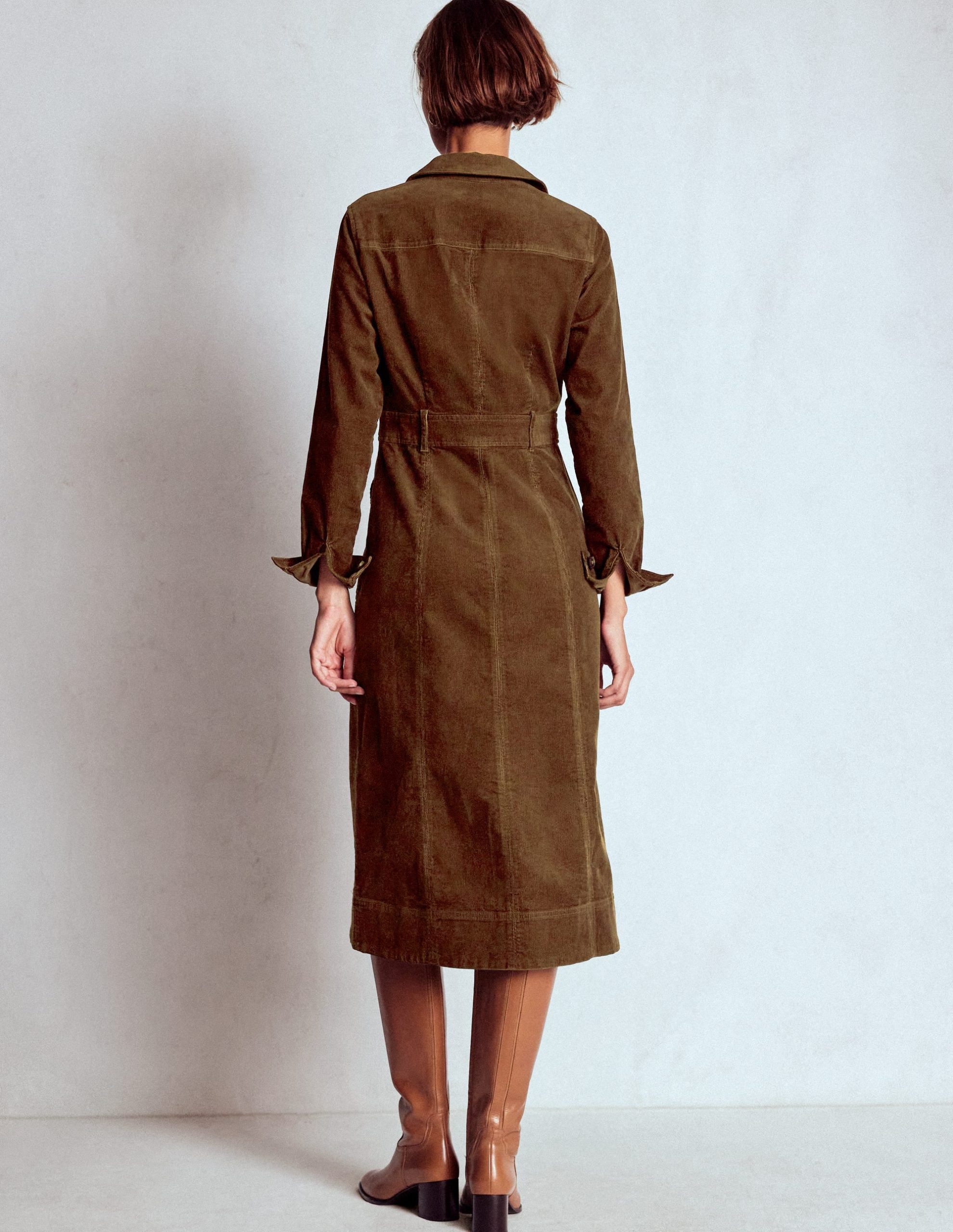Amanda Cord Midi Dress-Raw Umber - Image 3