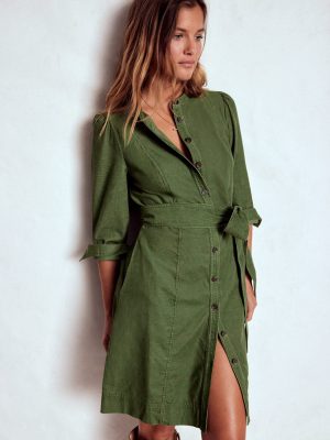 Bre Cord Short Dress-Fern