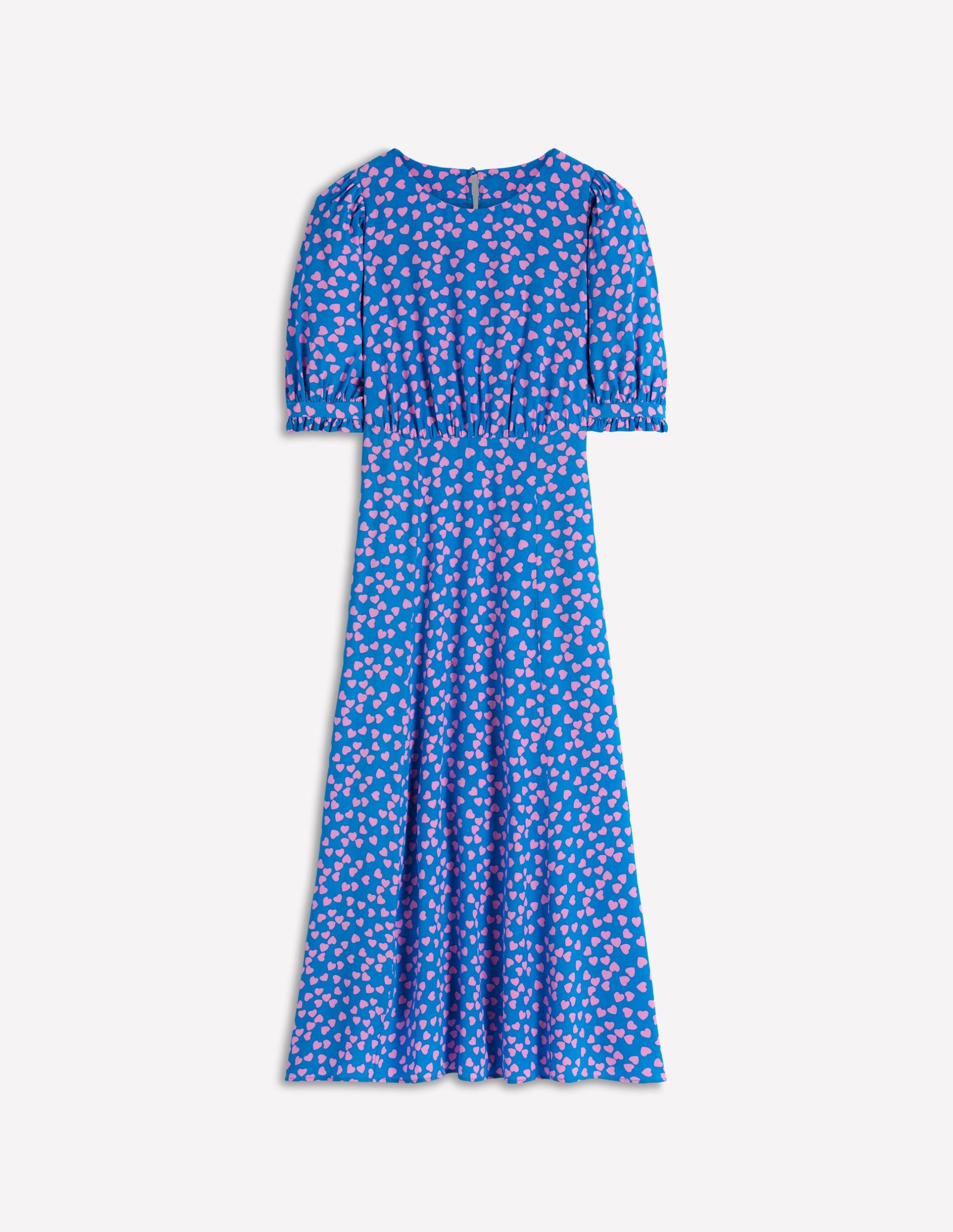 Blanca Midi Tea Dress-Kingfisher Blue. Heart Cascade - Image 7
