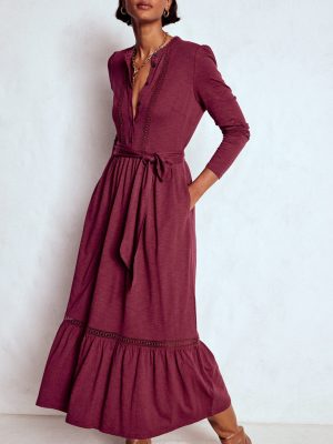 Edwina Jersey Shirt Dress-Deep Wisteria