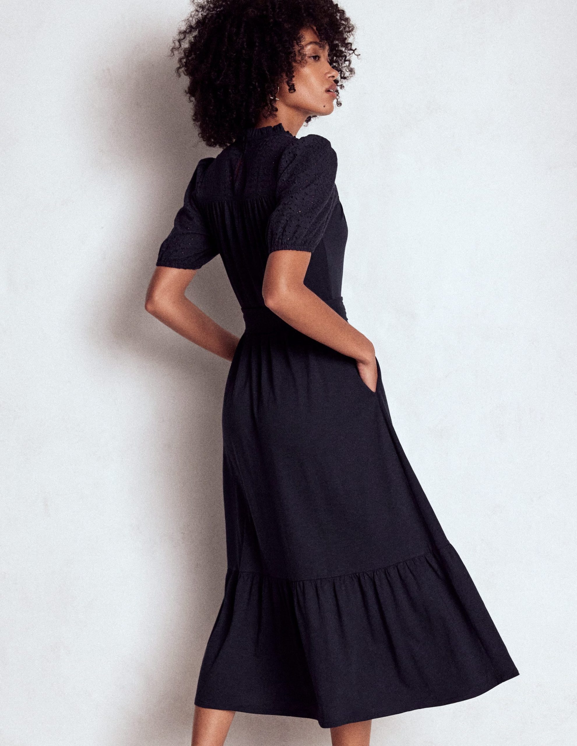 Lorelei Broderie Jersey Dress-Navy - Image 3