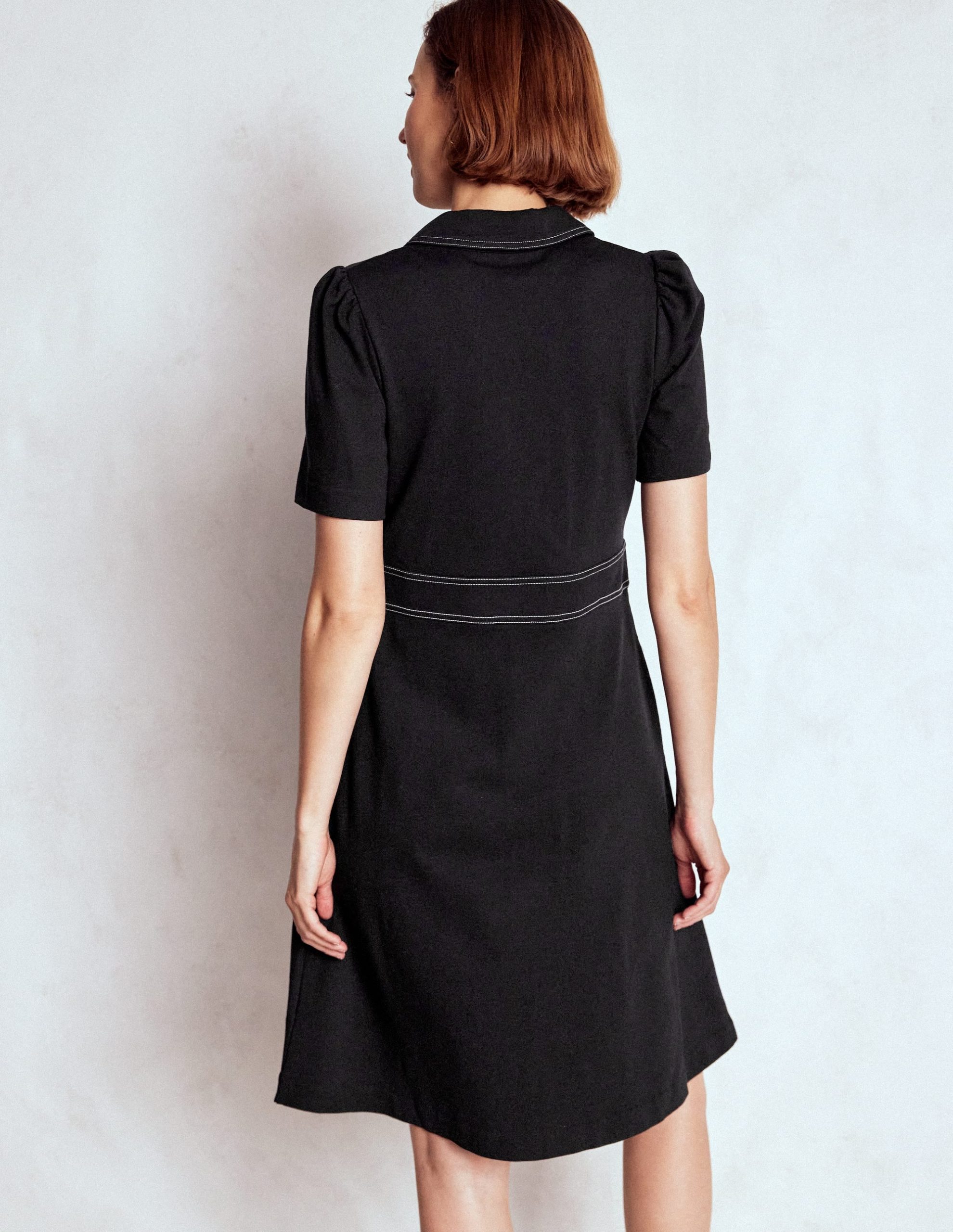 Nicolette Ponte Shirt Dress-Black - Image 3