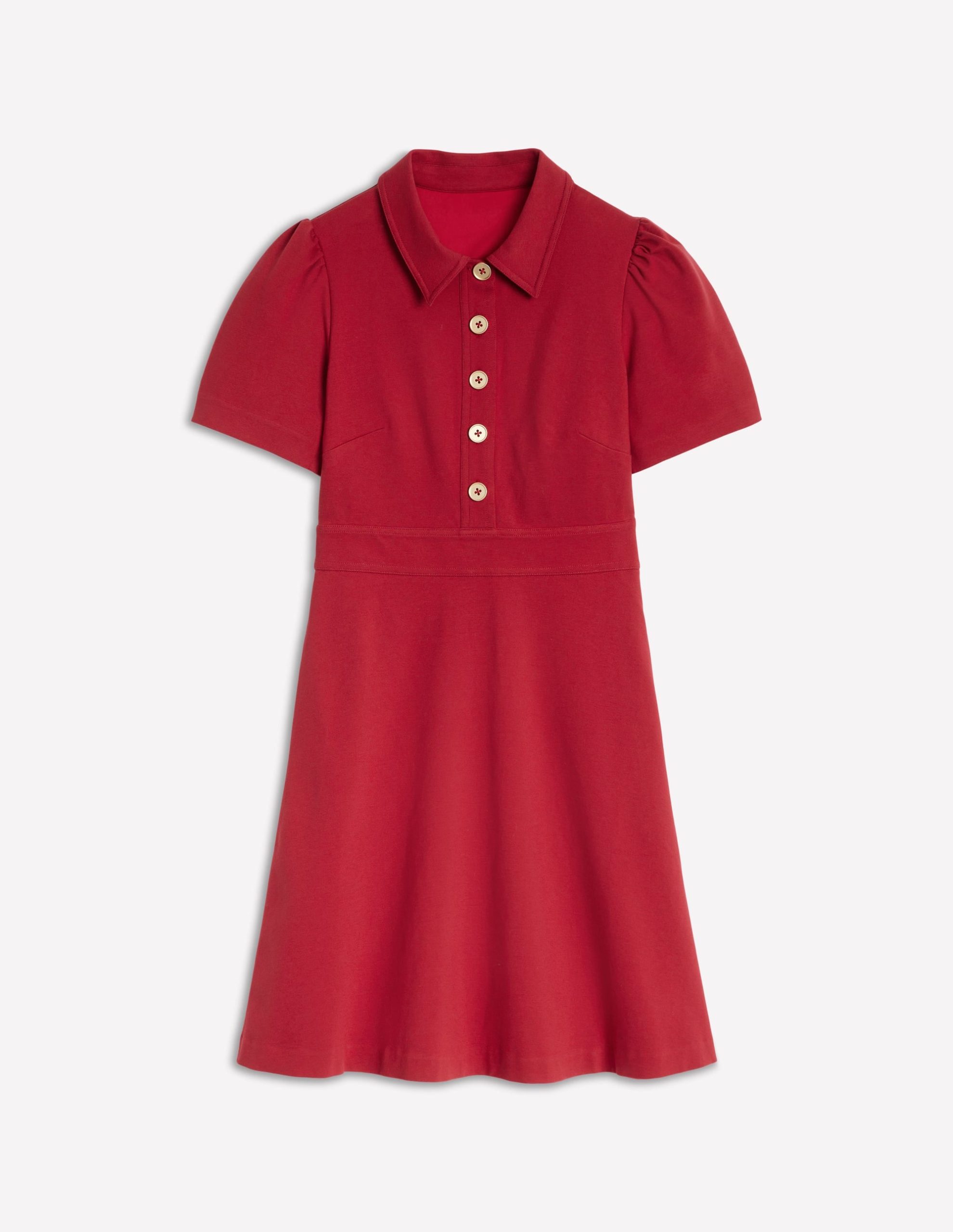 Nicolette Ponte Shirt Dress-Crimson Red - Image 5