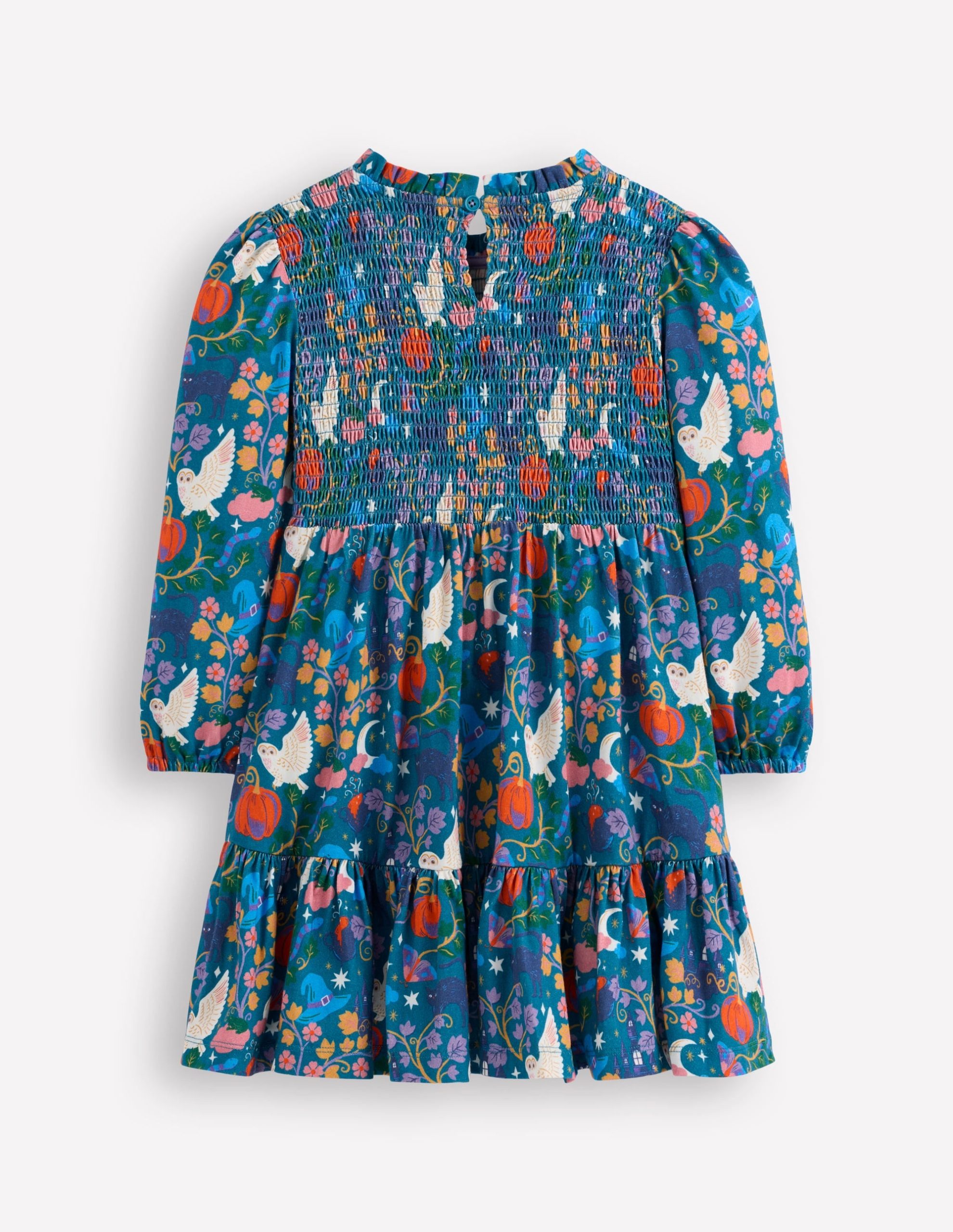 Aurora Long Sleeve Dress-Deep Sea Blue Spooky Toile - Image 2