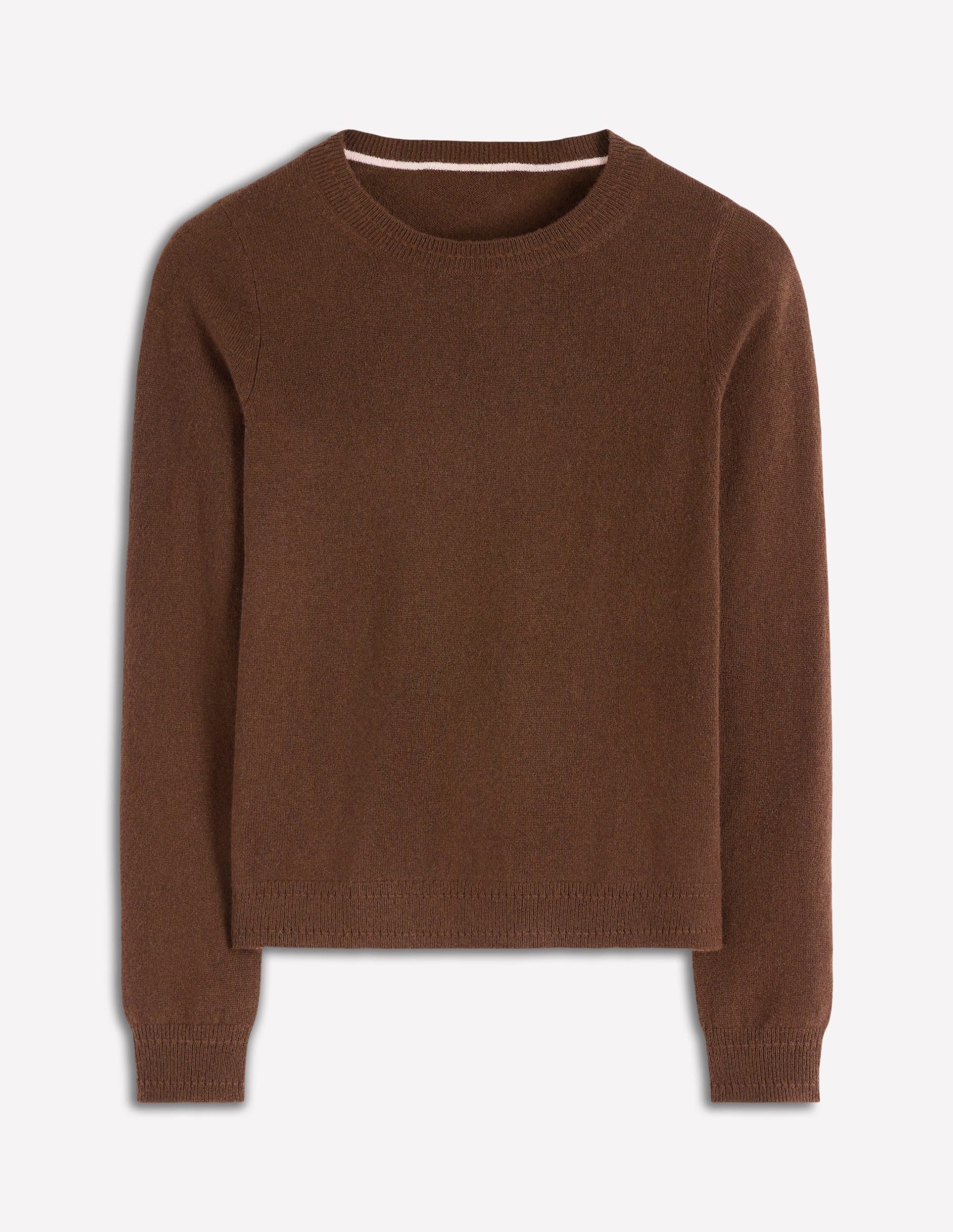 Eva Cashmere Crew Neck Jumper-Mocha - Image 5