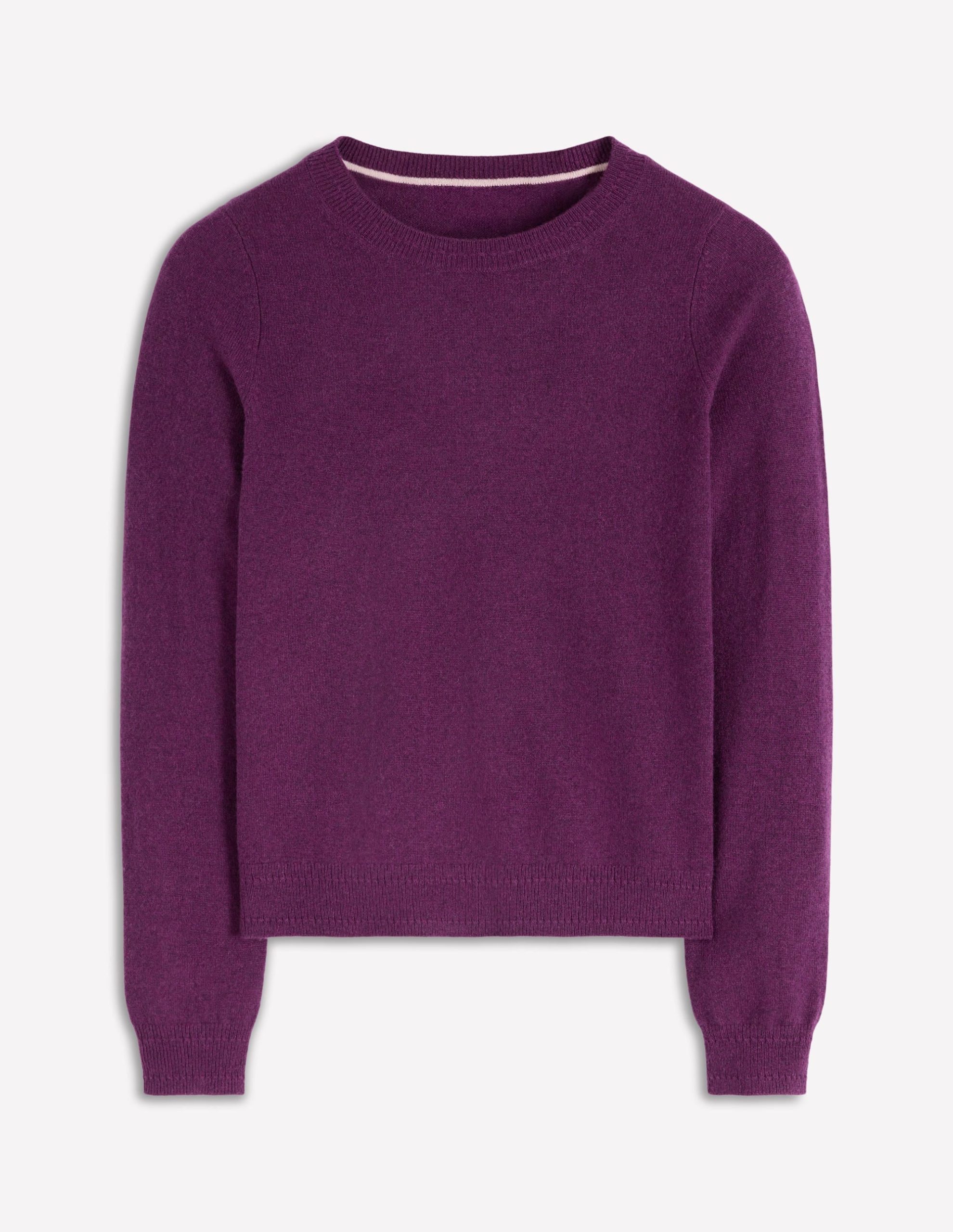 Eva Cashmere Crew Neck Jumper-Plum Melange - Image 6