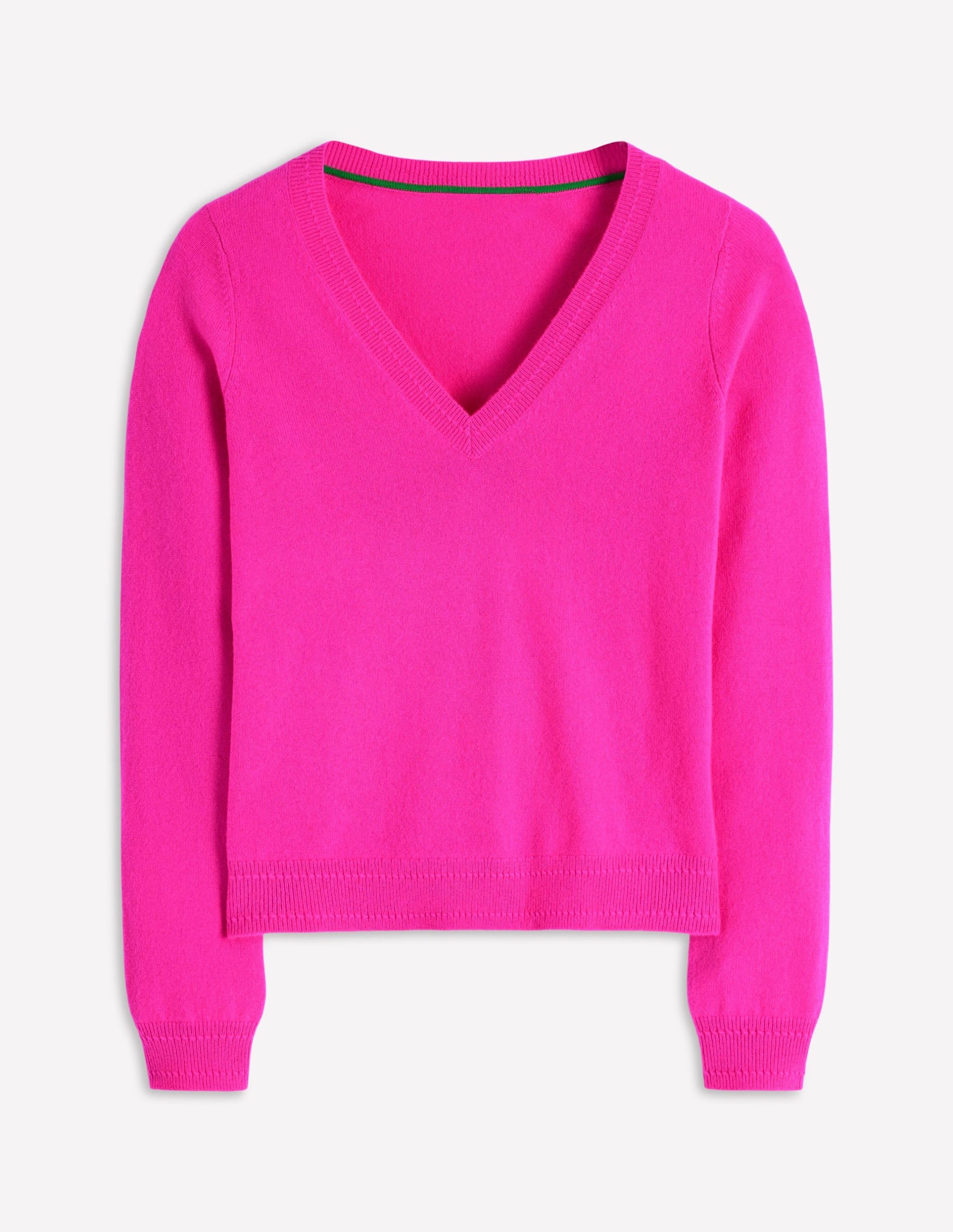Eva Cashmere V-neck Jumper-Pop Pansy - Image 6
