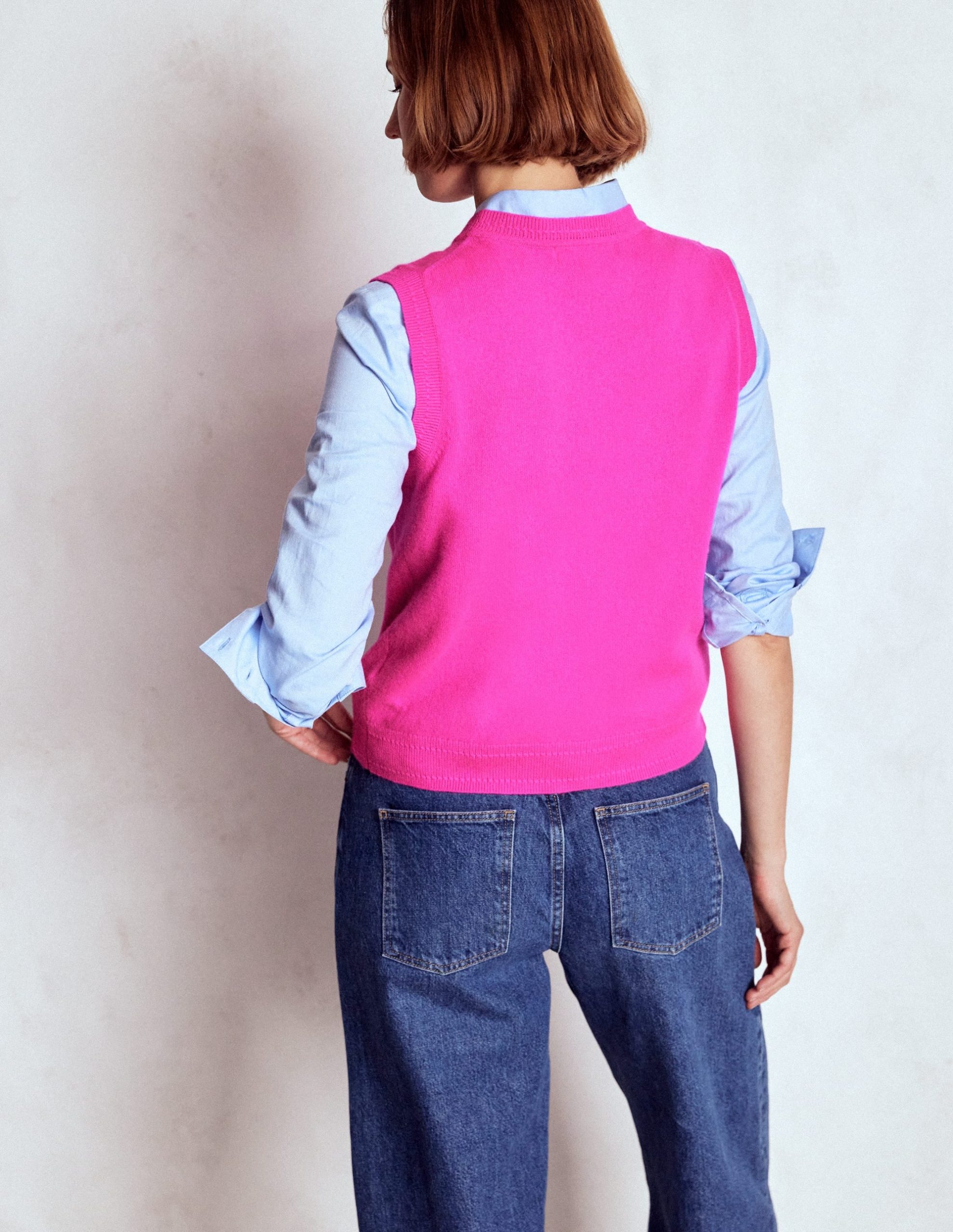 Eva Cashmere Tank-Pop Pansy - Image 3