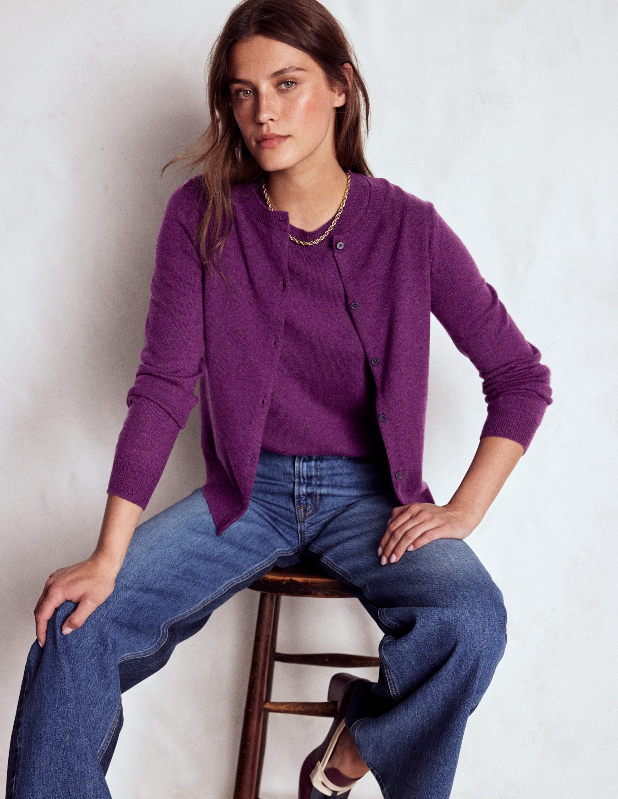 Eva Cashmere Tank-Plum Melange - Image 4