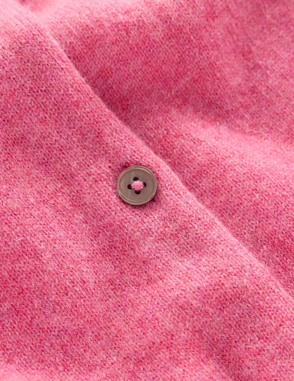 Eva Cashmere Crew Cardigan-Rose Pink Melange - Image 5