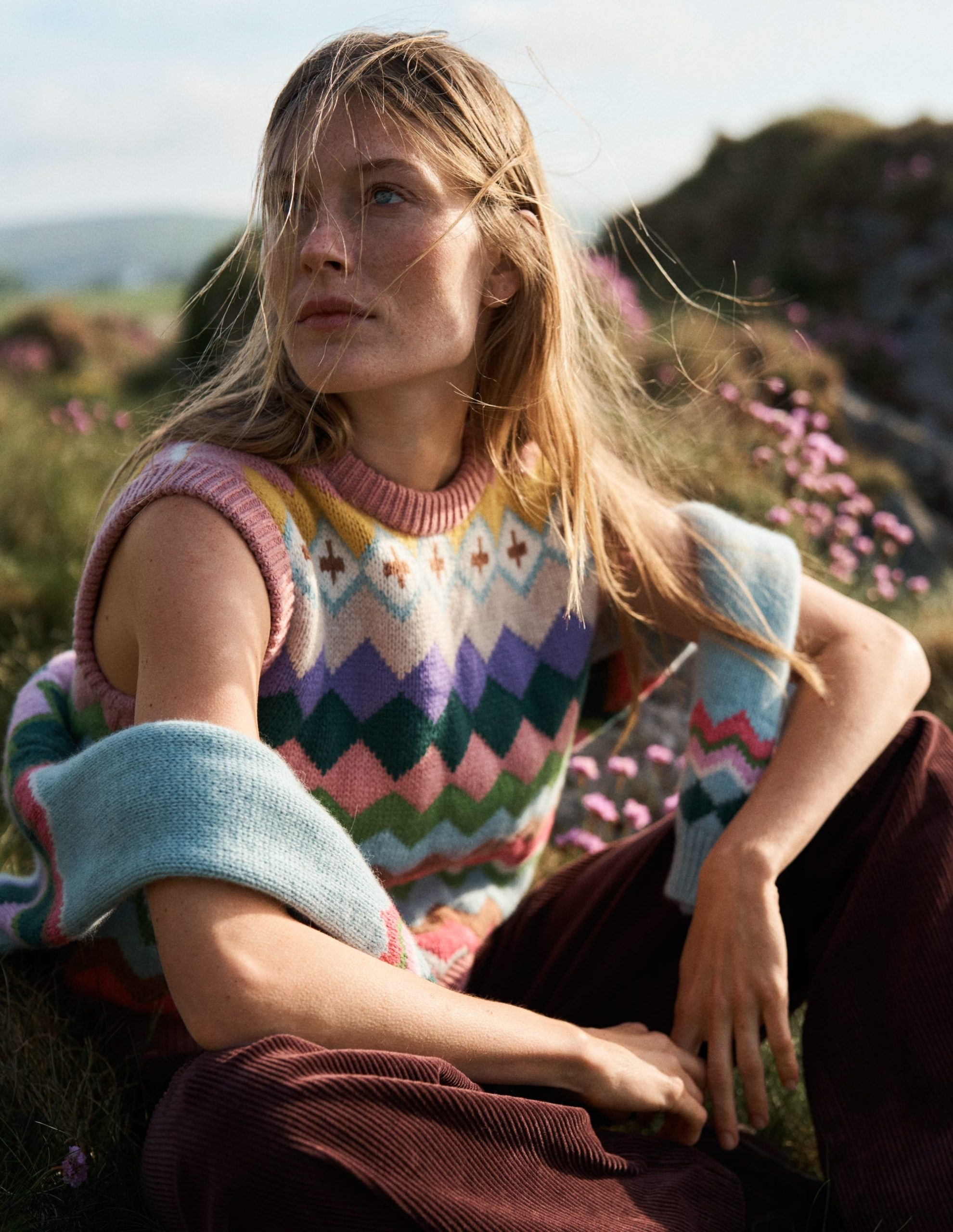 Eleanor Fair Isle Vest-Pink Heritage Fair Isle - Image 7