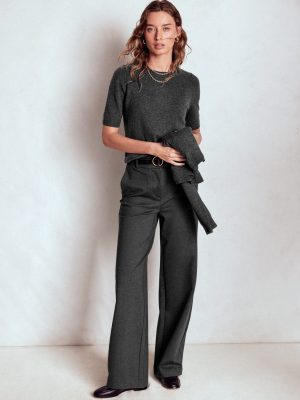 Eva Cashmere T-Shirt-Charcoal Melange