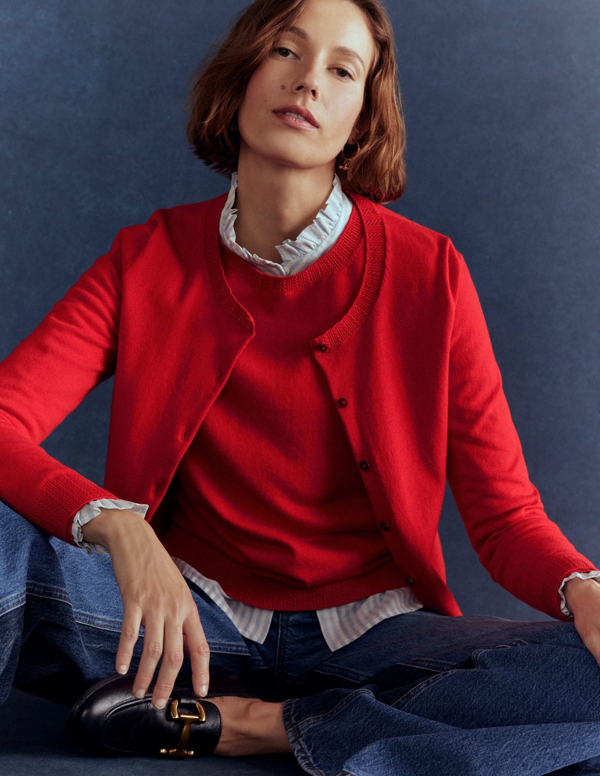 Emilia Cotton Crew Sweater-Poppy Red - Image 5