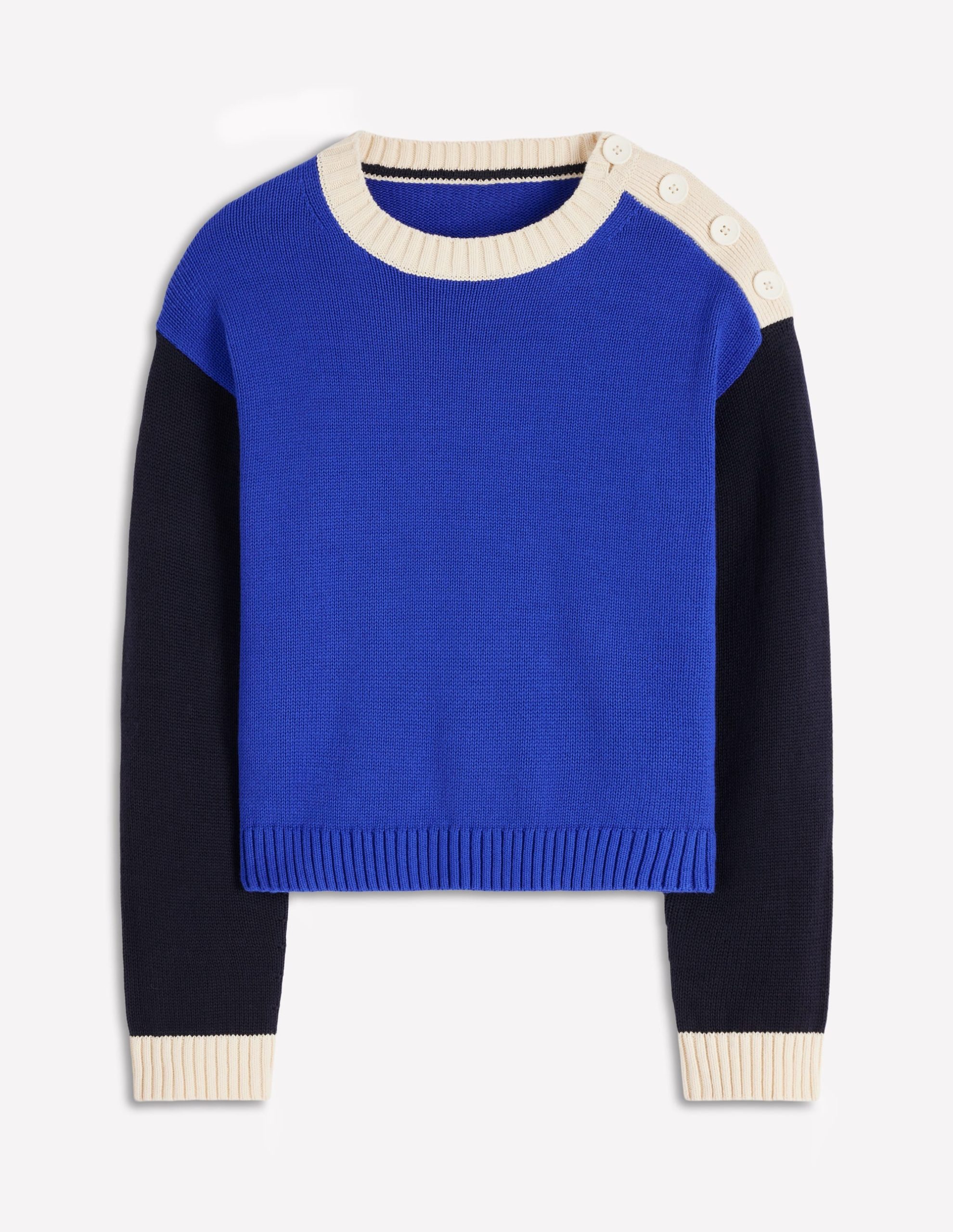 Jemma Chunky Cotton Jumper-Bright Blue - Image 7