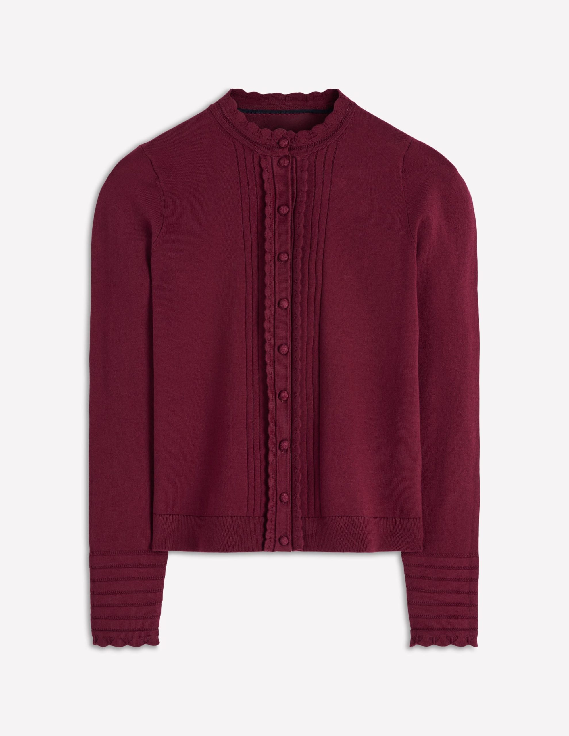 Angela Cotton Scallop Cardigan-Deep Wisteria - Image 5