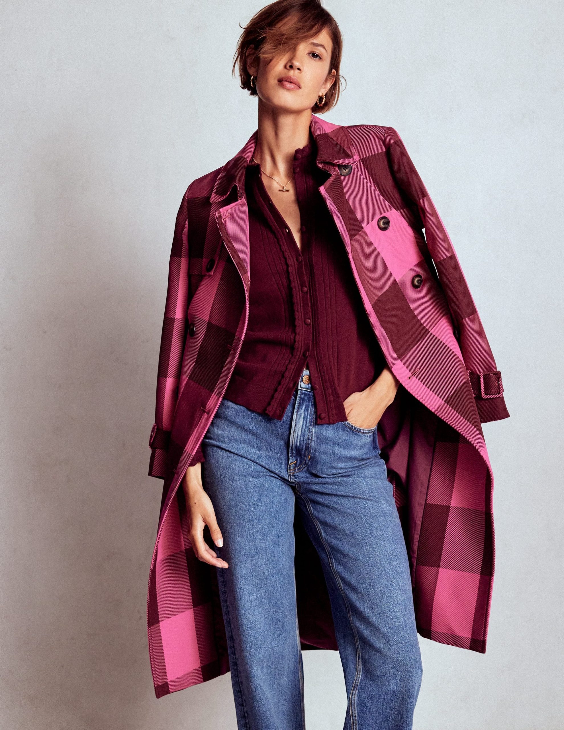 Angela Cotton Scallop Cardigan-Deep Wisteria - Image 2