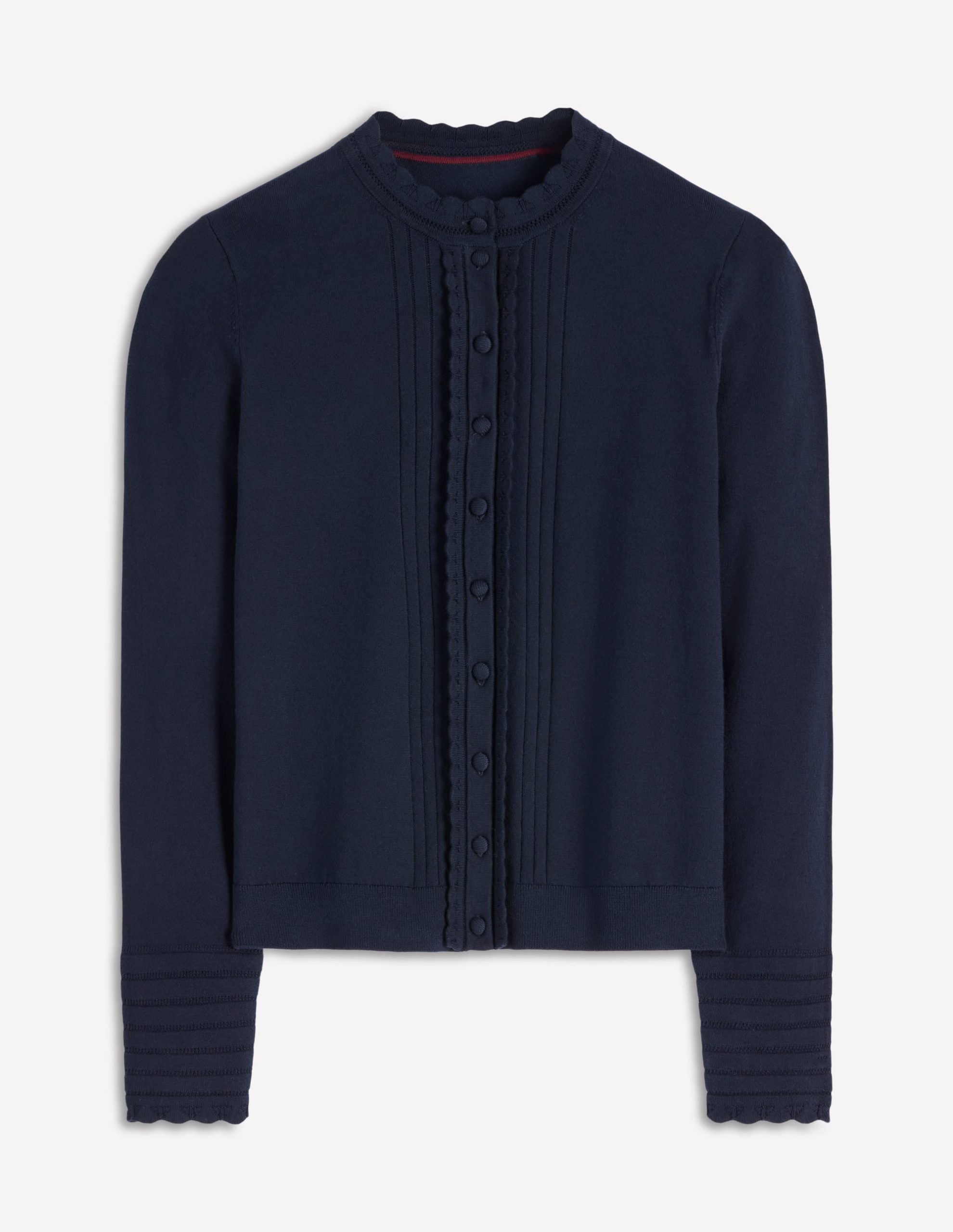 Angela Cotton Scallop Cardigan-Navy - Image 4