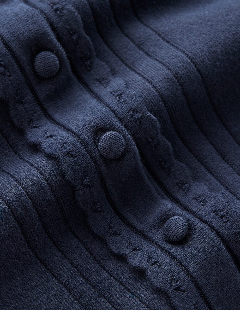 Angela Cotton Scallop Cardigan-Navy - Image 5