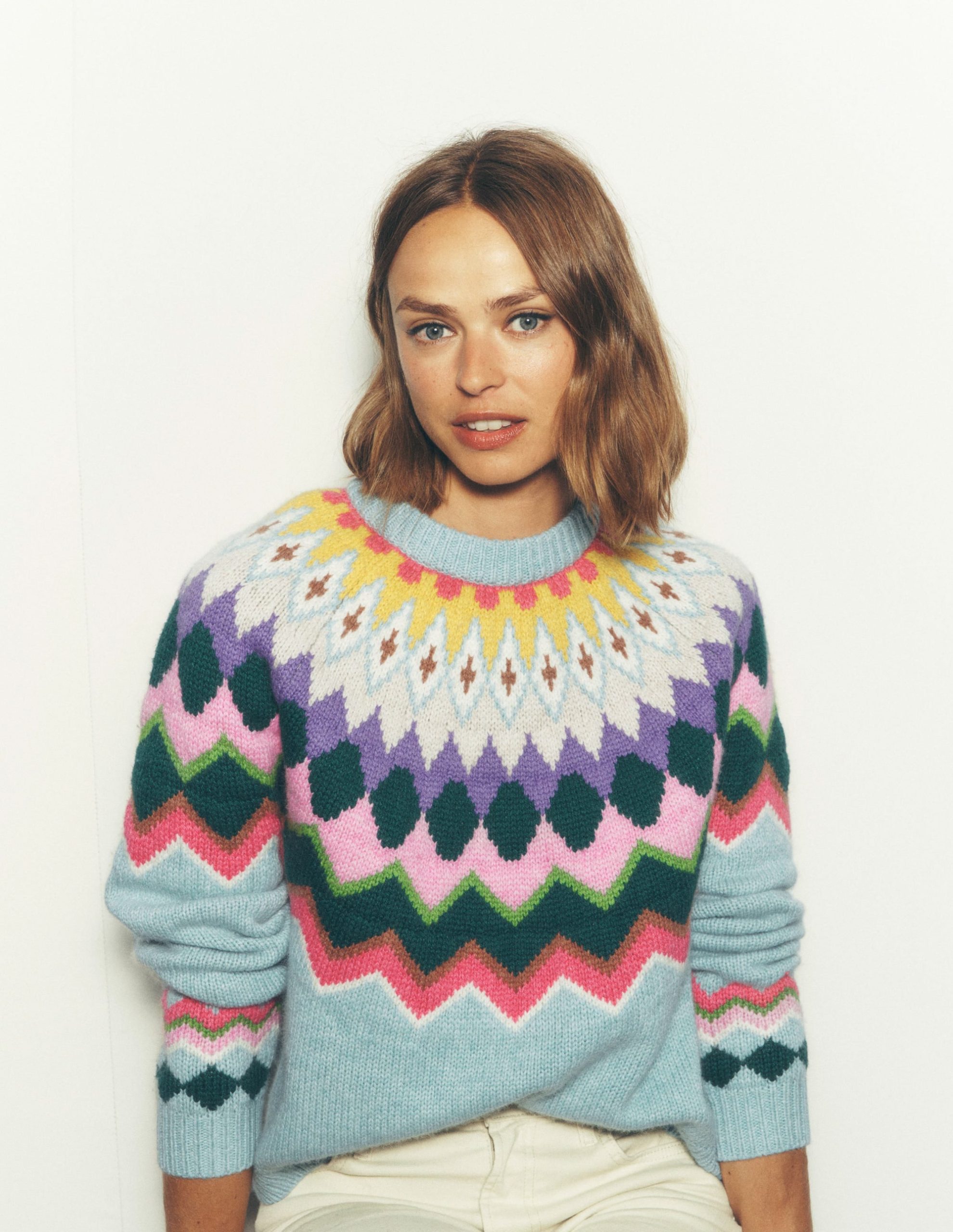 Eleanor Fair Isle Jumper-Tourmaline Blue Melange - Image 7