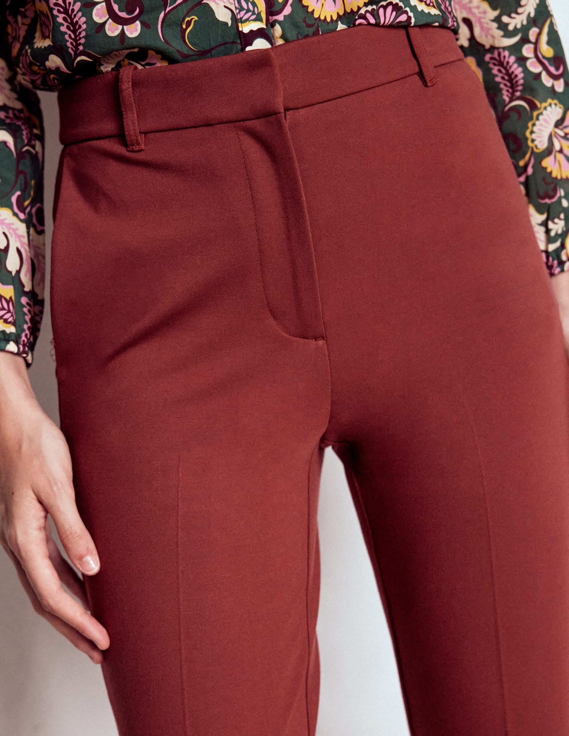 Highgate Ponte Trousers-Chestnut - Image 2