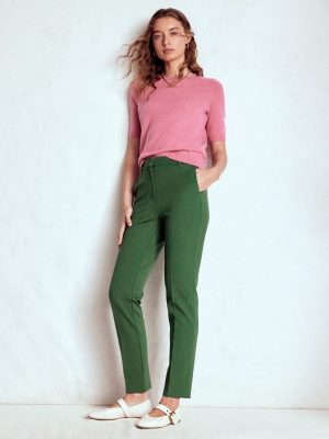 Highgate Ponte Pants-Hunter Green