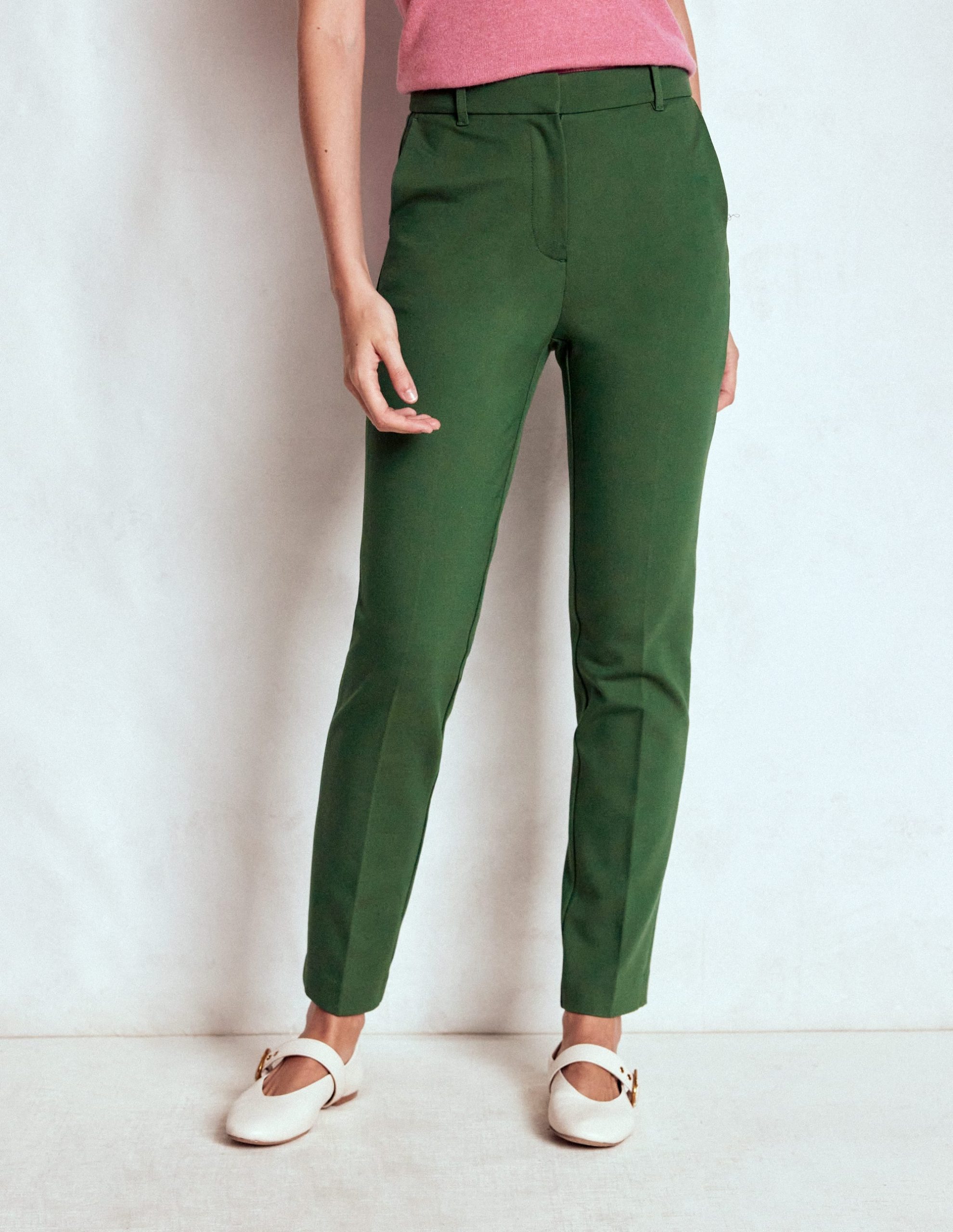 Highgate Ponte Trousers-Hunter Green - Image 4