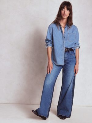 High Rise Wide Leg Jeans-Hotch Potch
