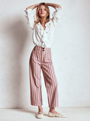 Primrose Patch Pocket Trousers-Lilac Tram Stripe
