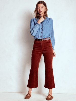 5-Pocket Cord Kick Jeans-Fired Brick