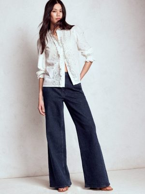 High Rise Clean Wide Jeans-Dark Vintage