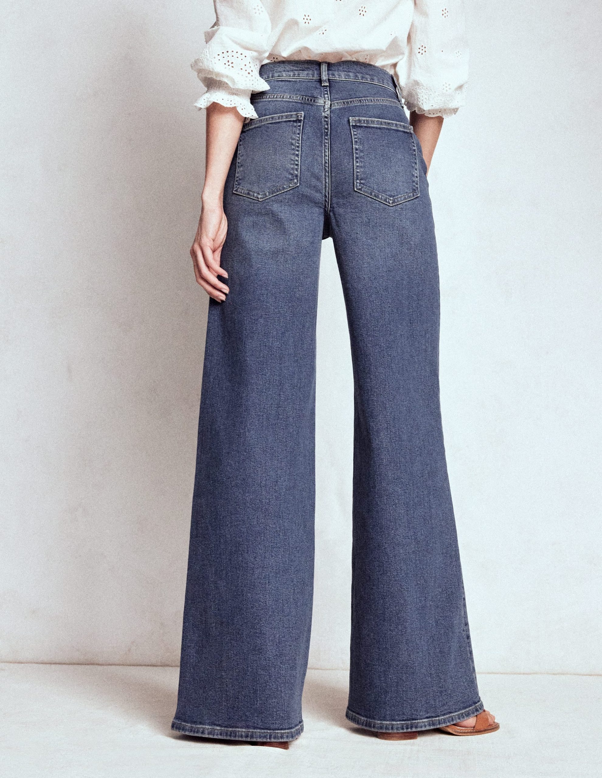 High Rise Clean Wide Jeans-Mid Vintage - Image 3