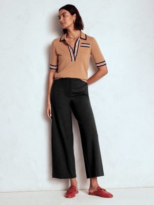 Belgravia Ponte Crop Trousers-BLACK