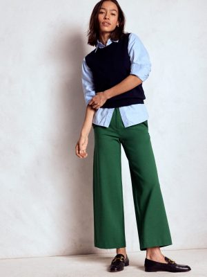 Belgravia Ponte Crop Pants-Hunter Green