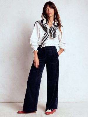 Belgravia Cord Pants-Navy