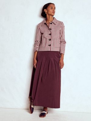 Valentina Taffeta Midi Skirt-Deep Wisteria