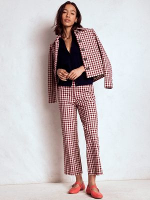 Smart 7/8 Trousers-Chestnut Gingham