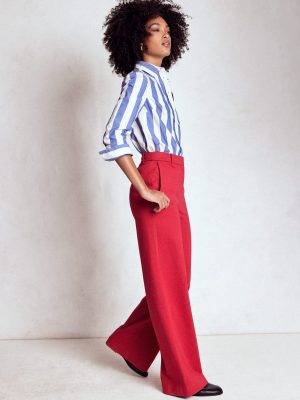 Belgravia Ponte Trousers-Carmine Red