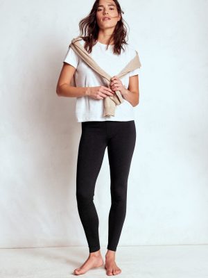 High Rise Jersey Leggings-Black