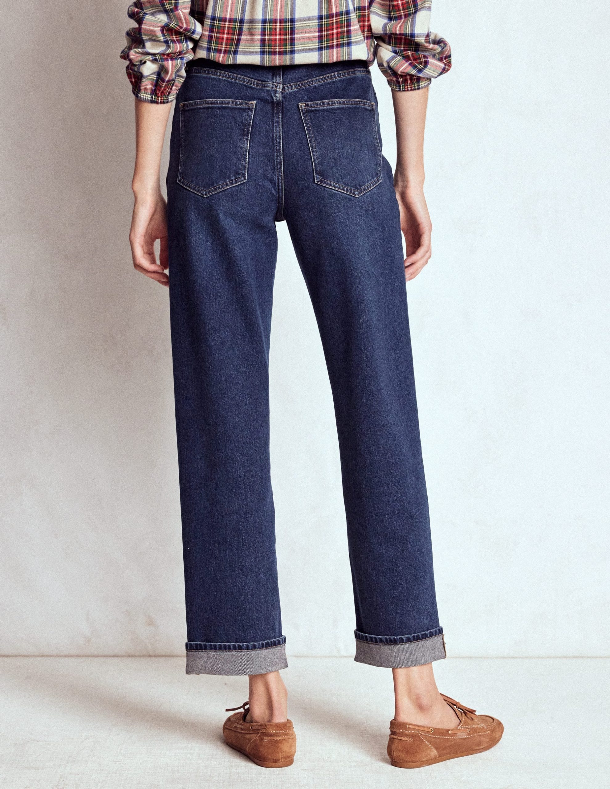 Mid Rise Straight Leg Jeans-Dark Vintage - Image 3